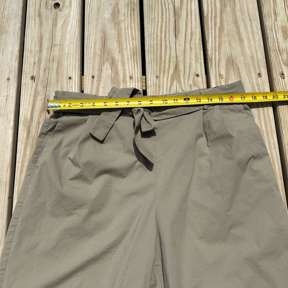 J.Crew Women's Cotton Blend Pull-On Ankle Pants 14 Tan Wide Leg - Picture 6 of 14